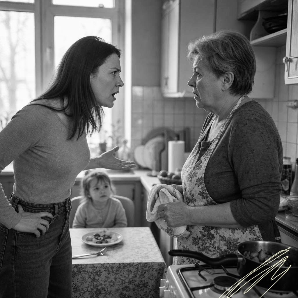 Вы накормили моего ребенка грибами?! Ему три года, вы в своем уме?! Я вам сто раз говорила, что у него строгая диета!