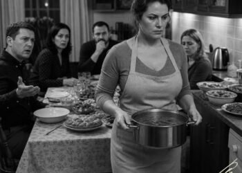Жена у меня блаженная, ничё не умеет!—заявил муж при гостях. Я молча взяла кастрюлю супа и сделала то,